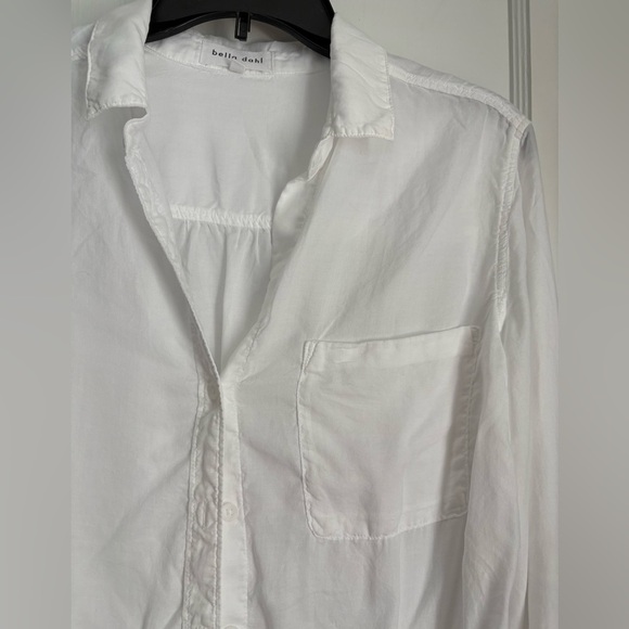 Bella Dahl White Casual Tail Button Down Long Sleeves Shirt, Sz: Medium - Picture 3 of 10